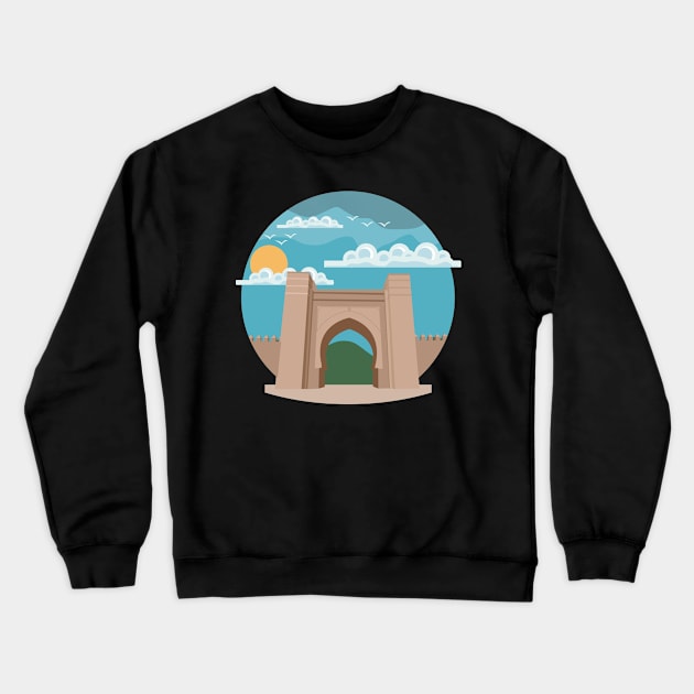 Moroccan Cities illustration, best gift for morocco lovers Crewneck Sweatshirt by Myteeshirts